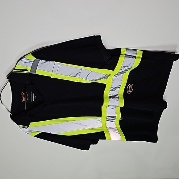 Pioneer XL black reflective class 1 level 2 storm master traffic short sleeve - Picture 2 of 7